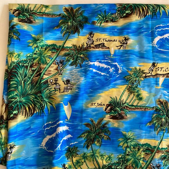 Tropical Island Beach Bathing Suit Wrap Cover Virgin Islands Souvenir Palm Trees - Picture 2 of 11